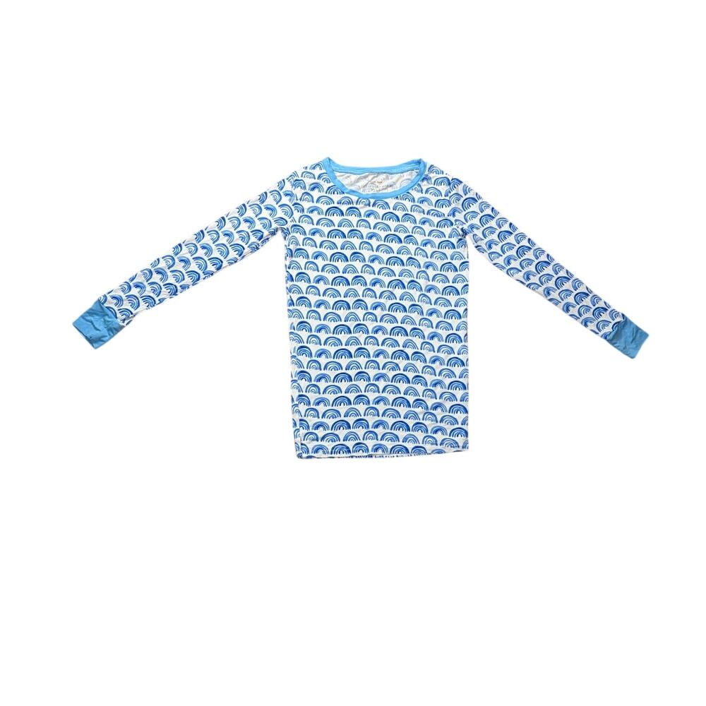 Little Sleepies Blue Rainbow Bamboo Pajama Set Long Sleeve PJs Size 9-10 Unisex - Picture 4 of 10
